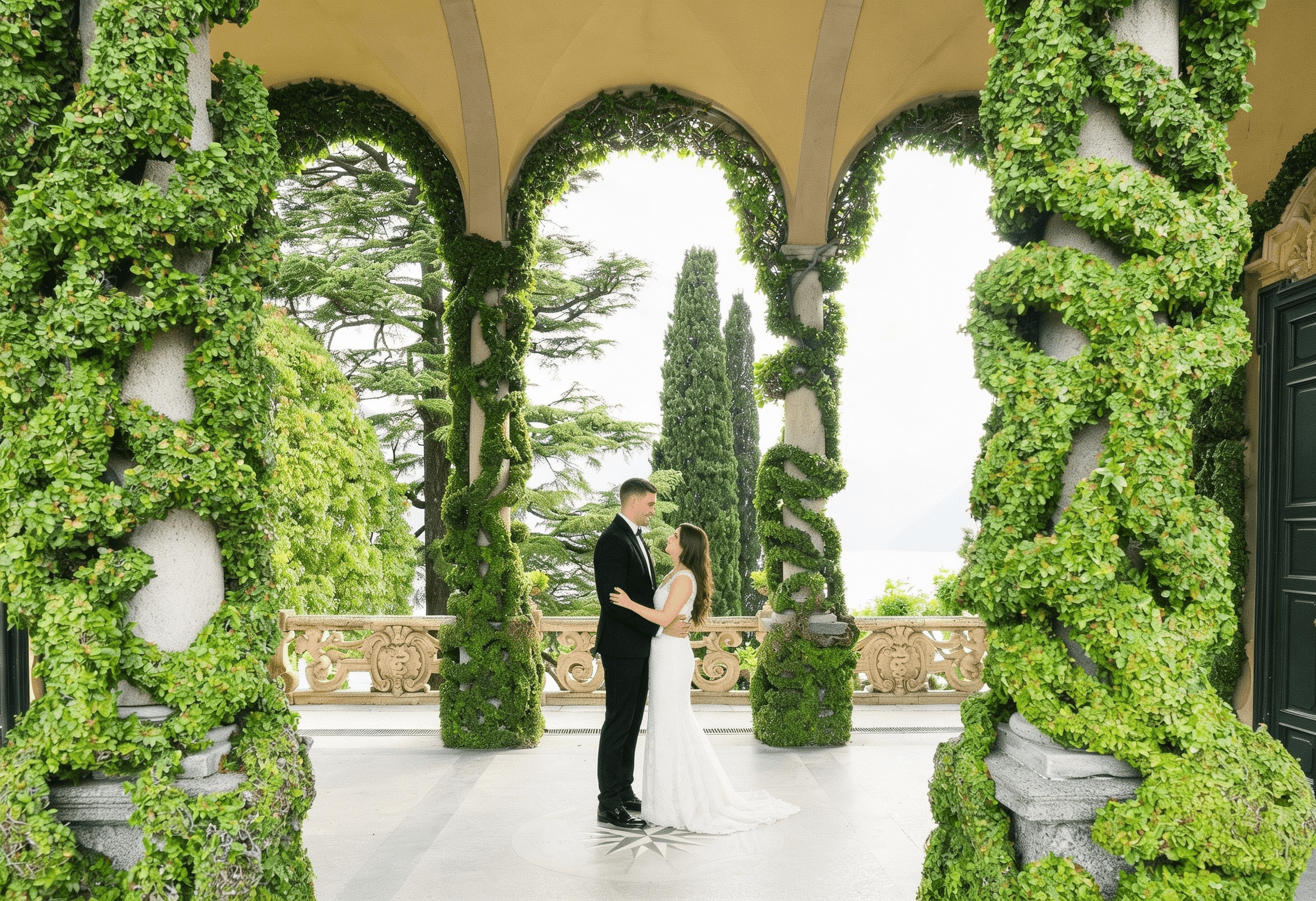 Coppia in una loggia di villa